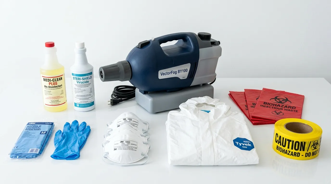 Professional biohazard remediation crew working in Libertyville